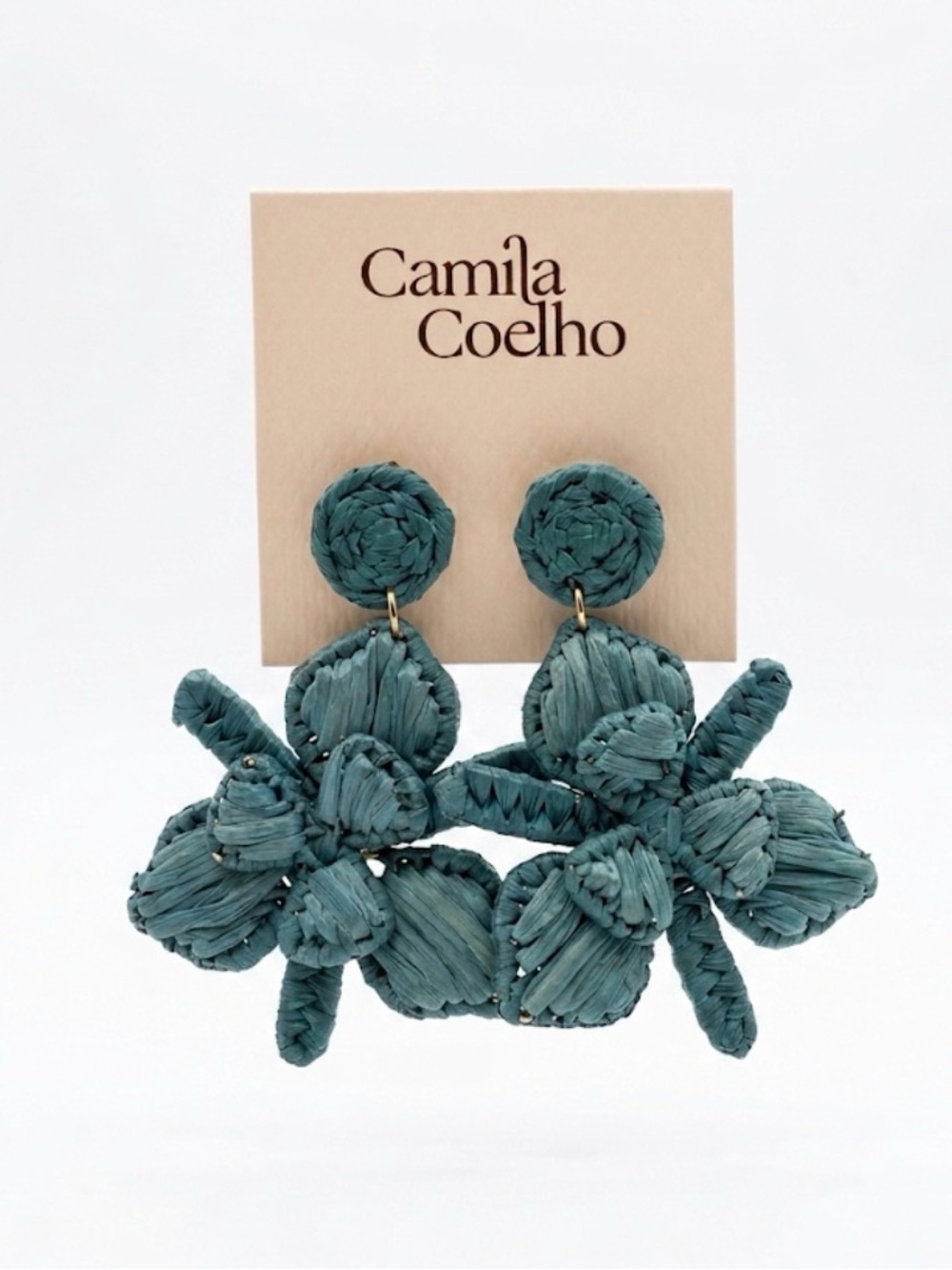 NWT ⚜️👑⚜️ Camila Coelho Raffia Flower Dangle Earrings
